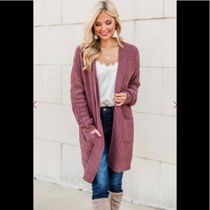 My New Love Muave Duster Cardigan